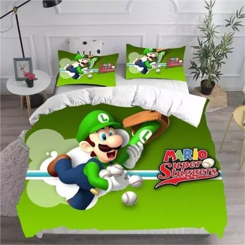 New Juego De Cama Con Funda De Edredón Super Mario Bros.