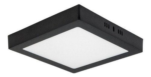 Plafon Panel Foco Led Cuadrado Sobrepuesto 18w 220v Negro Color Negro / Blanco cálido 3000K