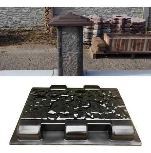 Pilar De Cerca Reutilizable, Diseño De Piedra De Cemento De