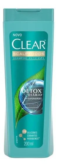 Shampoo Anticaspa Detox Diário 200ml Clear Scalpfoods