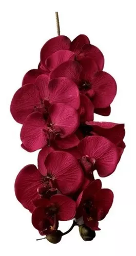 Orquídea Vermelha Permanente Tecido 10 Flores 95cm
