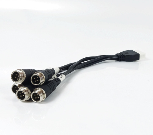 Cabo Para Dvr Câmera Veicular 4 Vias Conector 4 Pinos Macho
