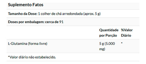 L-glutamina Em Pó Protocol 454 G Puro Importado