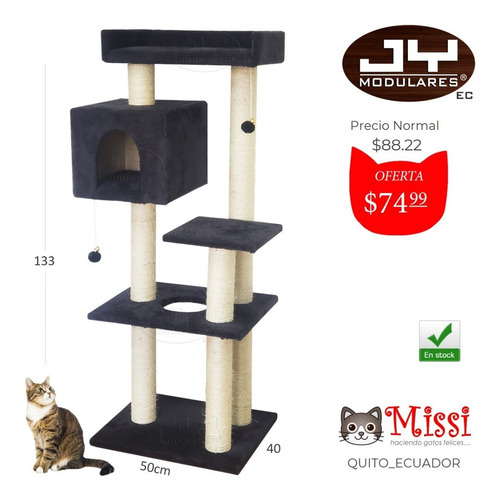 Imagen 2 de 4 de Rascadores Torre Casa Gimnasio Para Gatos
