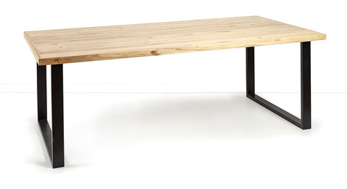 Mesa Industrial De Comedor Madera Alamo Macizo 140x80 Cm