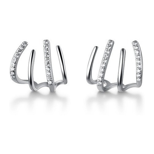 Aretes Moda Arracadas Múltiples Ear Cuff De Plata Ley 925