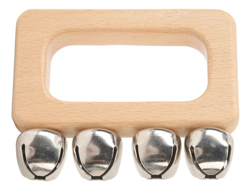 Jingle Metálico Rectangular De Madera Handle Bells Dance Han