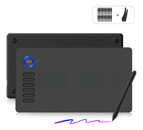 Tableta Digitalizadora Veikk A15 Tableta De Dibujo Gráficas Color Azul