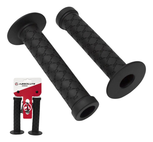 Manopla Absolute Bmx1 Preta Borracha 145mm Com Flange Plug Cor Preto
