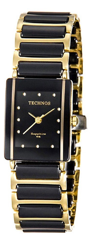 Relógio Technos Elegance Ceramic Preto | Safira | 30m