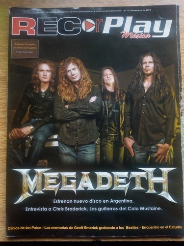 Revista Rec Play Megadeth 