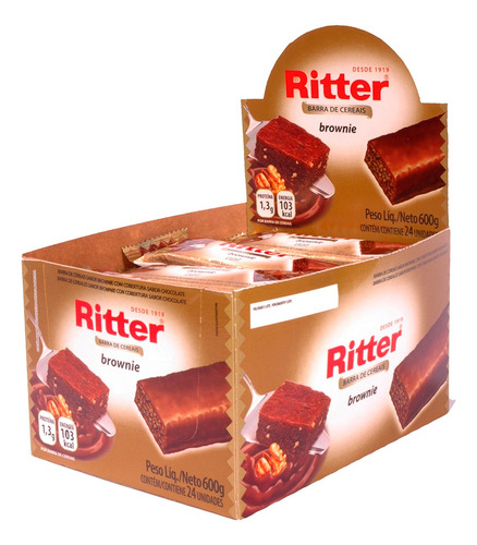 Barra De Cereal Brownie Display Com 24 Un - Ritter