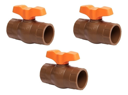 Kit X3 Válvulas Esféricas Soldable 40mm Tigre Llave Piscinas