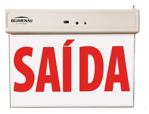 Placa Sinalização De Saída Led Face Dupla Vermelha 1w