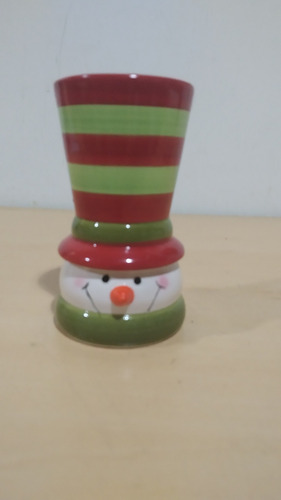 Imagen 1 de 3 de Porta Vela Candelabro Muñeco De Nieve En Oferta