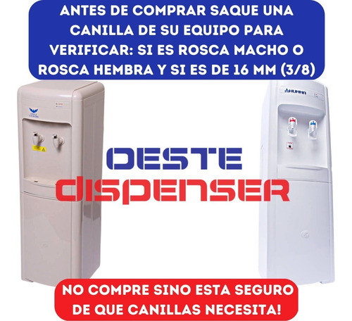 Imagen 2 de 9 de Canillas Blancas Para Dispenser Rosca Macho 16 Mm Chopperas