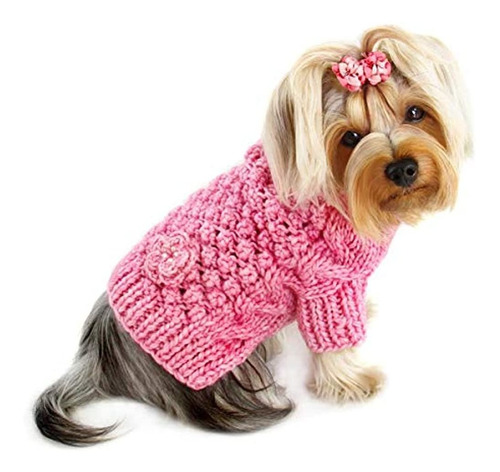 Klippo Perro / Cachorro Bobble Stitch Cuello Alto Sueter Te