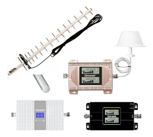 Kit Amplificador Doble Banda Señal Celular Antena Potente Lt