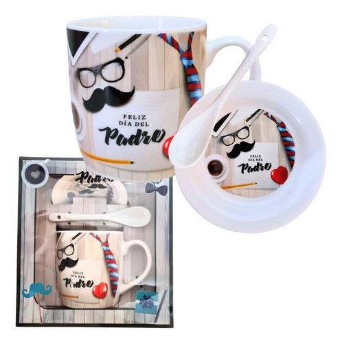 Kit Feliz Día Papá Taza + Reloj Bolsillo + Lámpara 3d Pelota