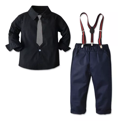 Ropa negra, chaleco, corbata, camisa y pantalón