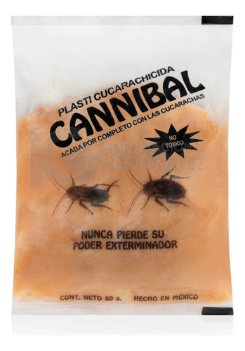 Kit 3 Mata Cucarachas Cannibal® Veneno Original Con Holograma De Autenticidad Exterminador Ecológico Con 3 Piezas De 80g. + Guante Y Aplicador