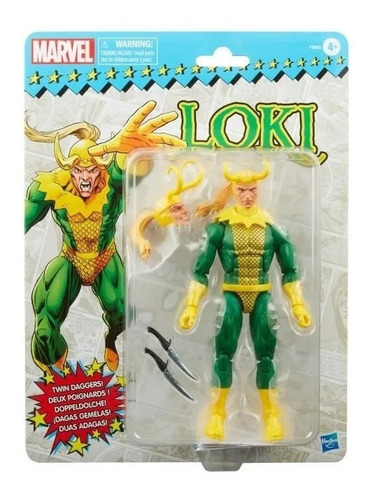 Figura Loki Dagas Gemelas Marvel Legends Serie Retro