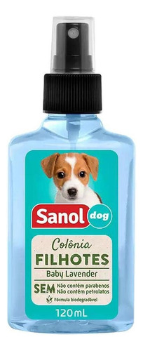 Colônia Sanol Dog Filhotes Essência Talco Cães Gatos 120ml