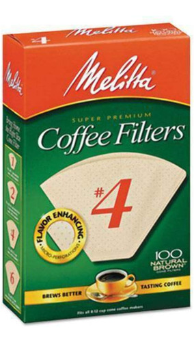 Filtro De Papel Para Café Melitta Super Premium No. 4, Natur