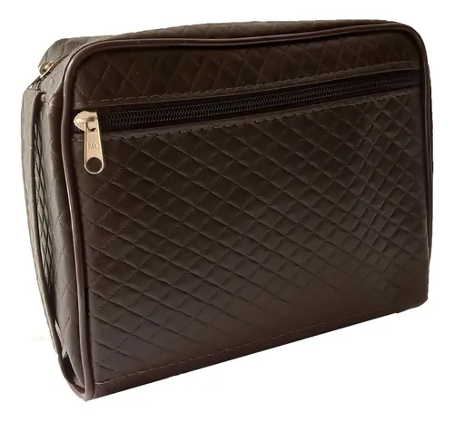 Pasta Bolsa Tradicional Modelo Grande Biblia Hinario Ccb Cor Marrom Desenho Do Tecido Matelassê