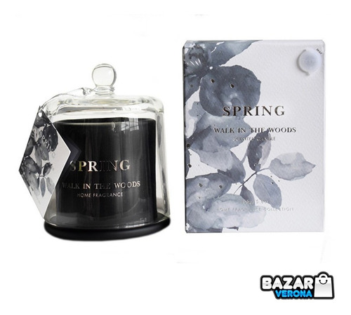 Velas Aromáticas Campana Vidrio Deco Negra