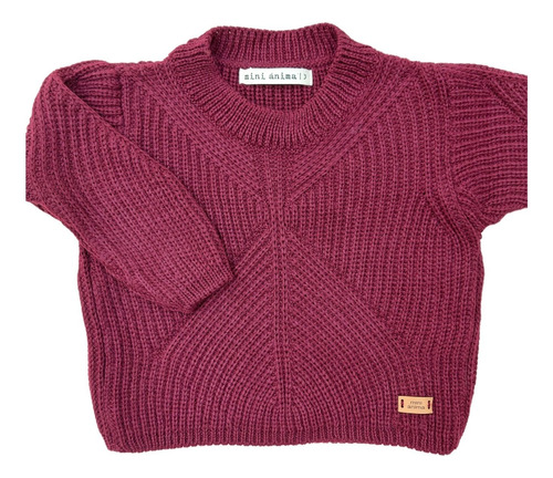 Sweater Diagonales Mini Anima Abrigo Tejido Bebe Kids Bordo