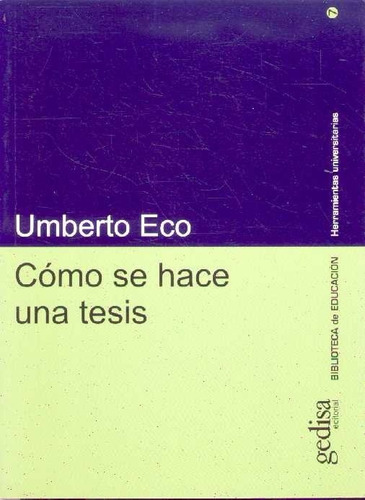 Como Se Hace Una Tesis / Umberto Eco / Envíos