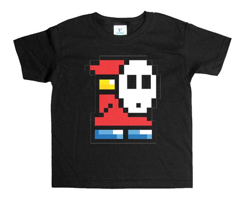 Remera Negra Adultos Pixel R61