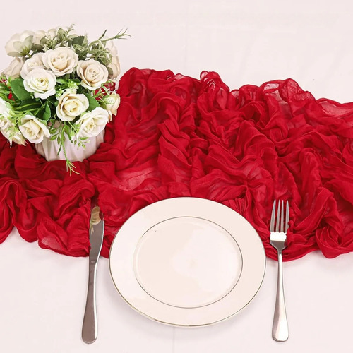 5pzs Camino De Mesa Boho Gasa Estilo Rústico Decoración Boda