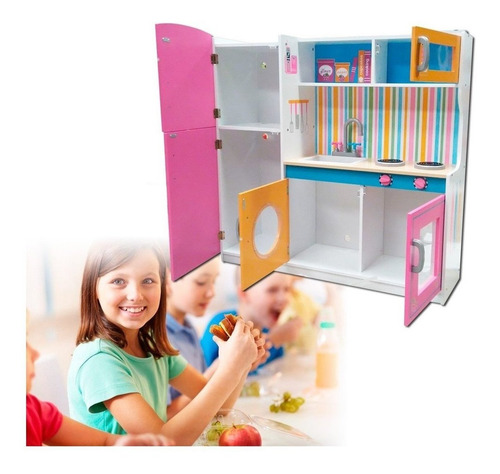 Imagen 8 de 9 de Cocina Grande Madera Infantil Niña + Regalo Peppa Pig El Rey