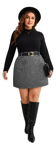 Falda Corta Shein Talla Grande / Plus Size / De Mujer