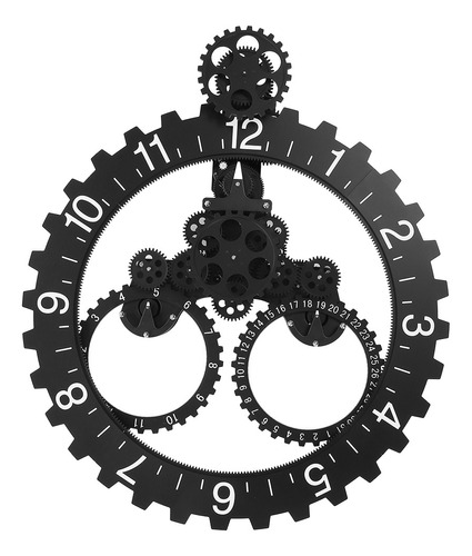Reloj De Engranaje Giratorio De Pared Grande Moderno 3d Mecá