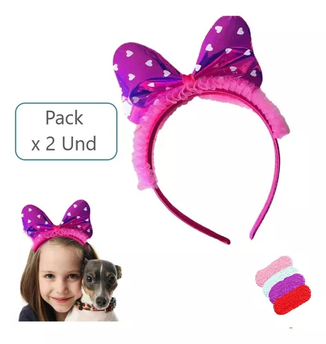 Diadema Cintillo Balaca Orejas Minnie Mouse X 2 Unid