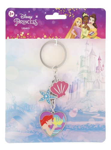 Llavero 3 Dijes La Sirenita Ariel Princesas Disney