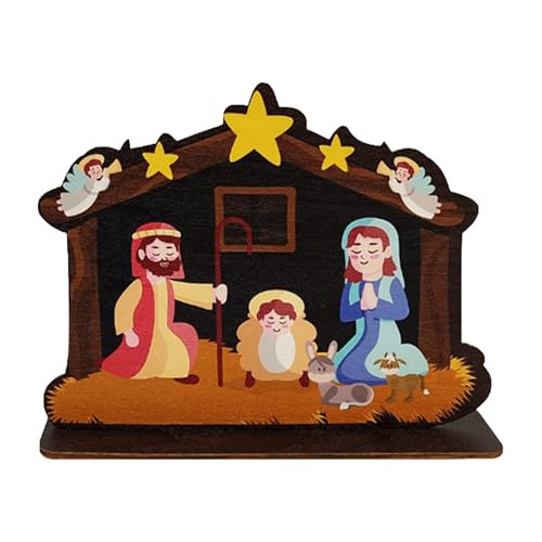 Set De Natividad De Madera Para Navidad