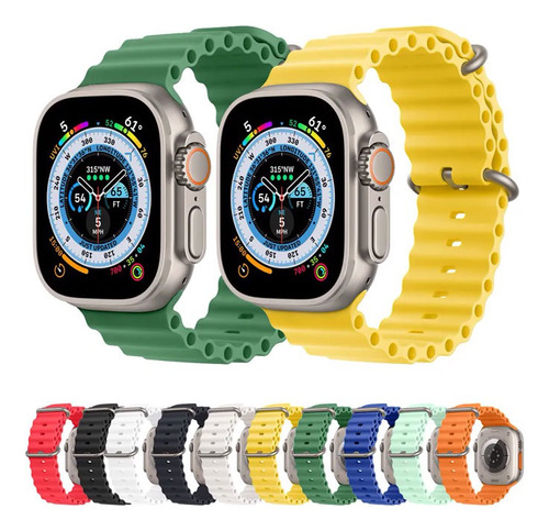 Correa Para Apple Watch Ultra Banda De Silicone Ocean