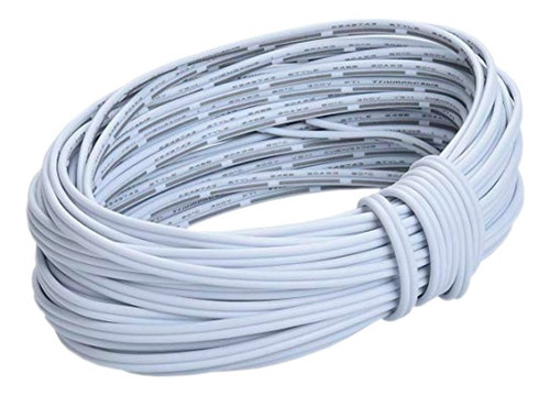 Cable Blanco De 1mm 18 Awg Para Tiras Luces Led X50m