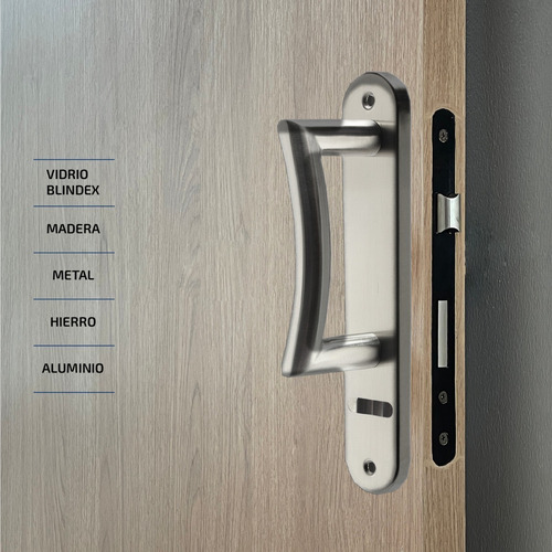 Imagen 5 de 7 de Picaporte Y Manija Cromados Para Puertas Acero Inoxidable