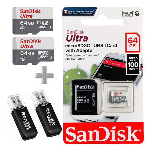 Cartâo De Memória Microsd 64gb P/câmeras Full Hd Wifi 2 Uni