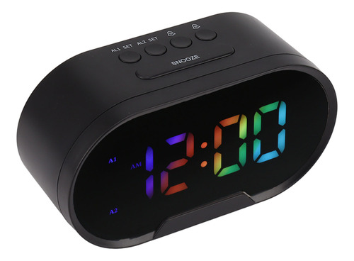 Reloj Led, Alarma Digital, Dígitos Grandes, Pantalla A Color