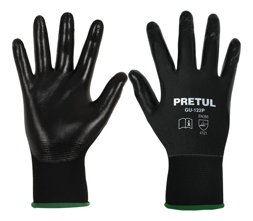 Guantes De Nylon Recubiertos De Nitrilo Medianos Pretul