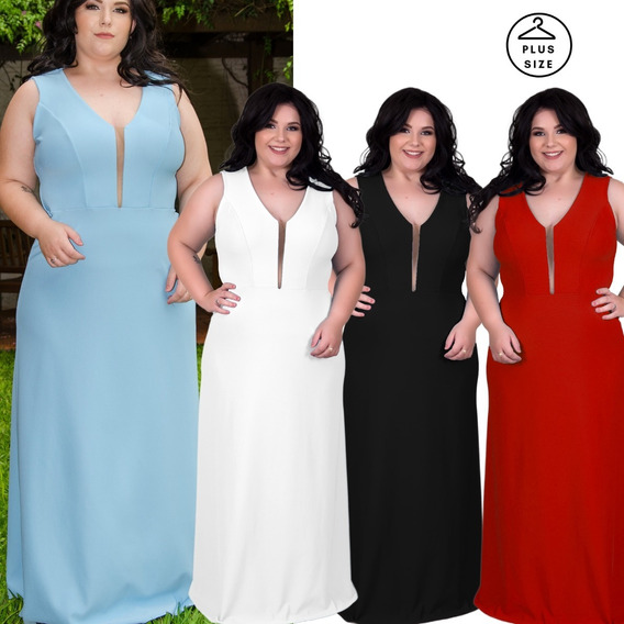 vestido longo de festa plus size barato