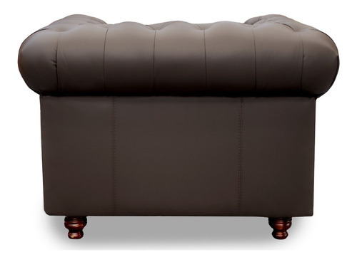 Sillón De Piel Genuina Chesterfield Chpv Confortopiel Color Chocolate