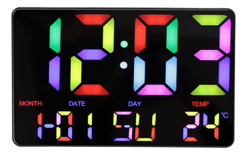 Reloj Despertador Grande Regulable Con Pantalla Digital A Co