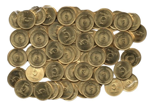 Lote 100 Monedas Argentina 5 Centavos Año 2010 Sin Circular